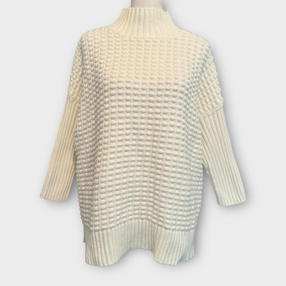 FRENCH CONNECTION Mozart Popcorn Sweater Size Small Cream Color​